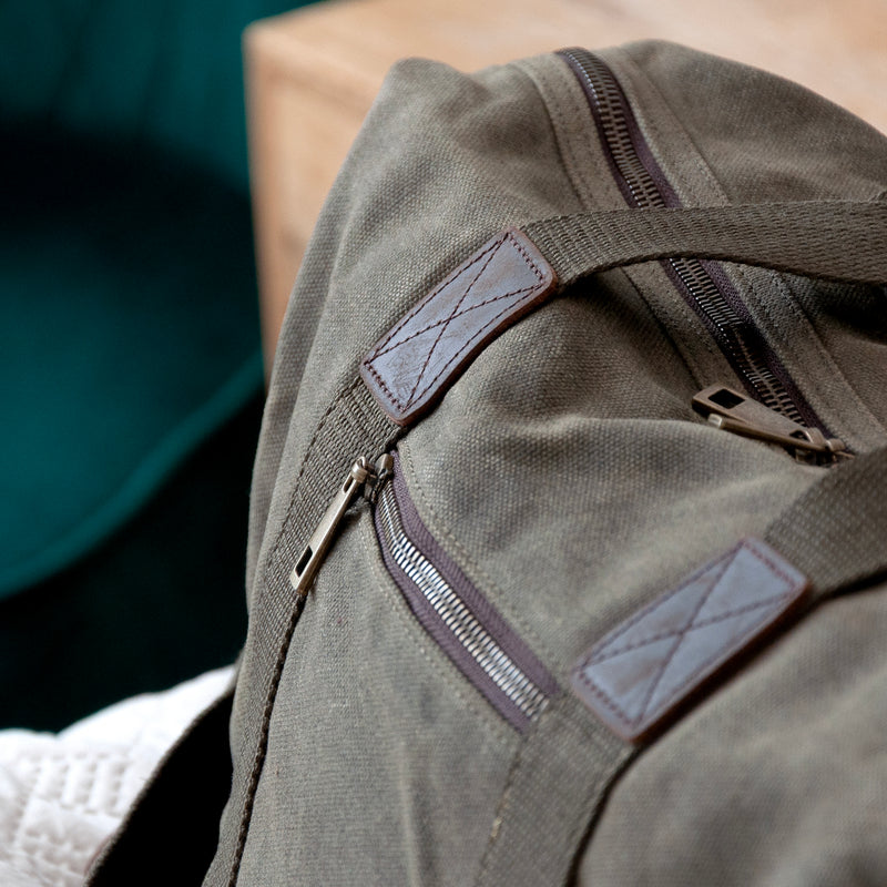 Personalised Monogrammed Luxury Waxed Canvas Holdall