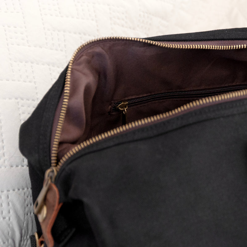 Personalised Monogrammed Luxury Waxed Canvas Holdall