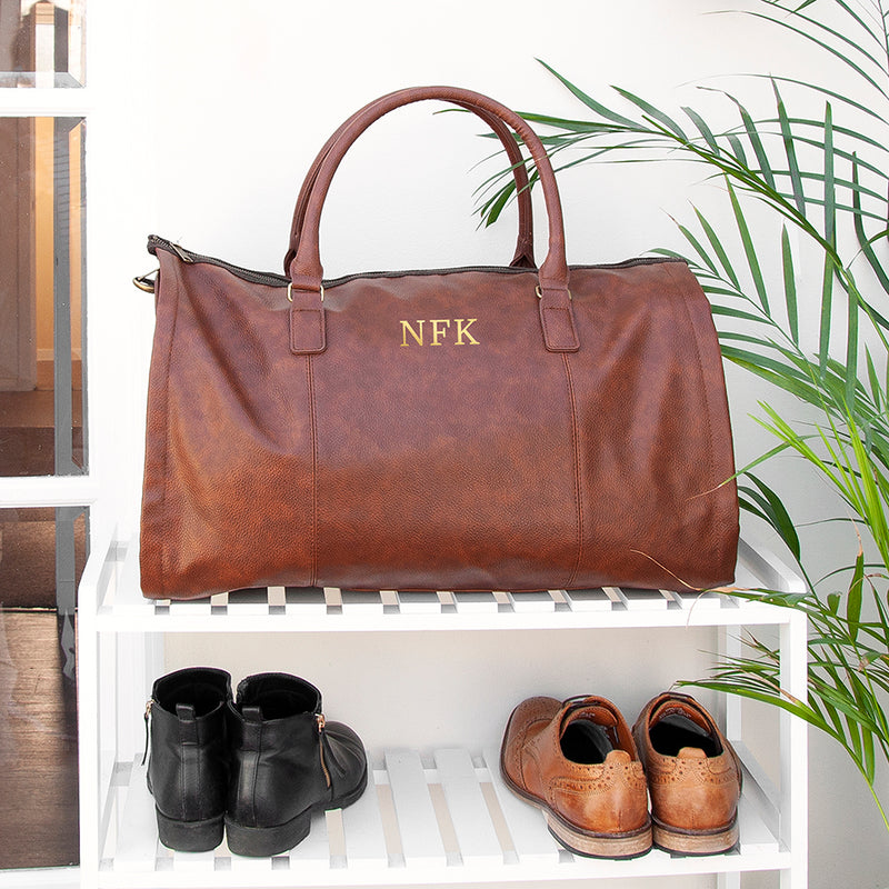 Personalised Monogrammed Vegan Leather Business Garment Bag