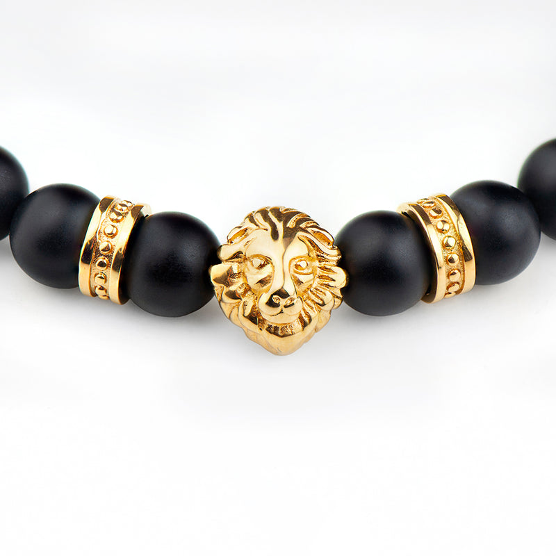 Personalised Mens Golden Lion Bracelet