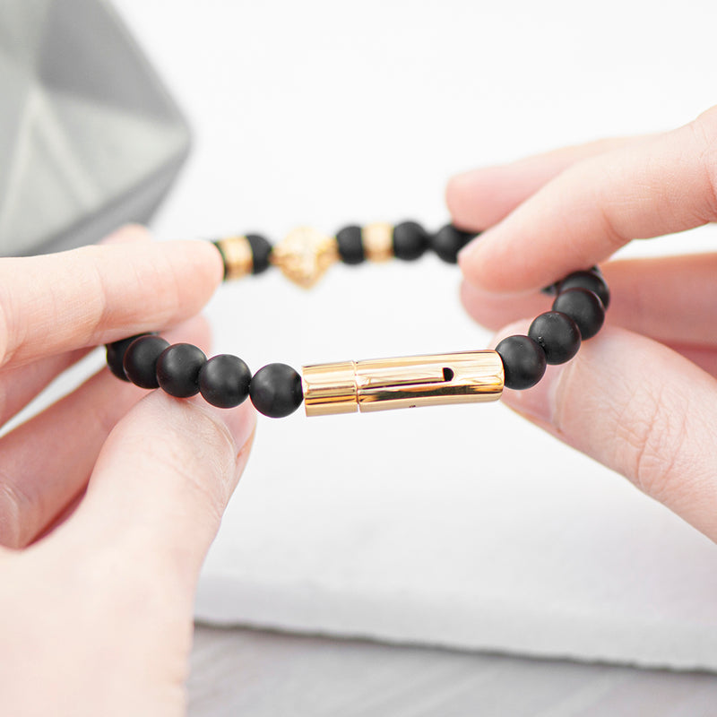 Personalised Mens Golden Lion Bracelet