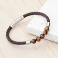 Personalised Mens Woven Tiger's Eye Bracelet