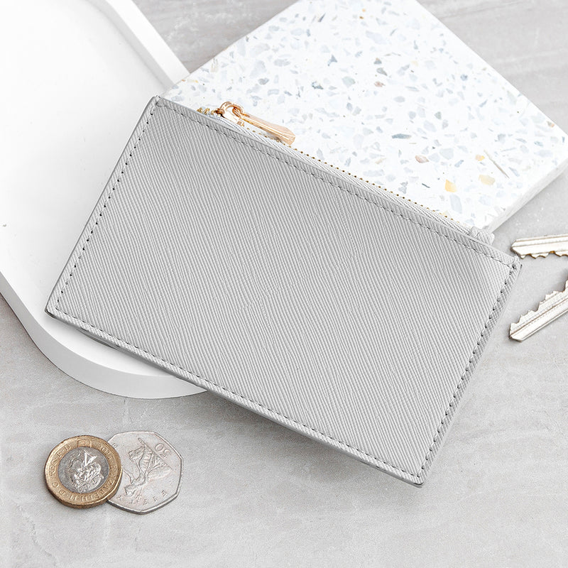 Personalised Monogrammed Sleek Vegan Leather Cardholder