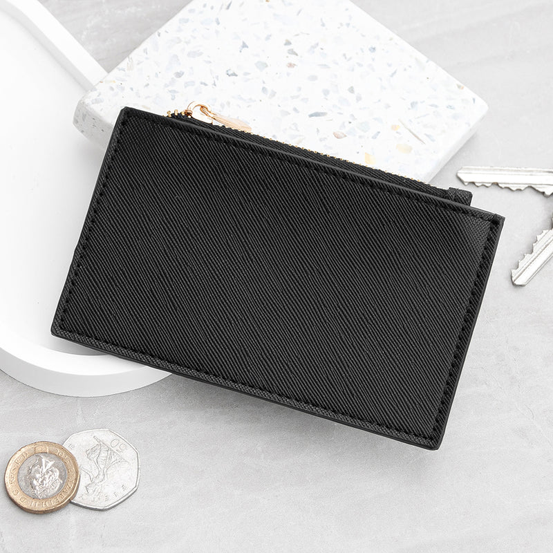 Personalised Monogrammed Sleek Vegan Leather Cardholder