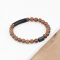 Personalised Men's Black Clasp Wooden Bracelet