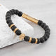 Personalised Men's Golden Skull Beaded Bracelet