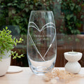 Personalised Hearts Barrel Vase with Swarovski Crystals