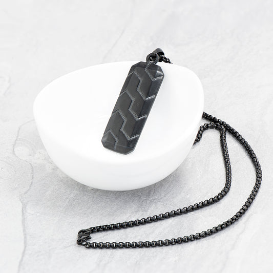 Personalised Men's Black Steel Dog Tag Necklace