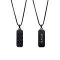 Personalised Men's Black Steel Dog Tag Necklace