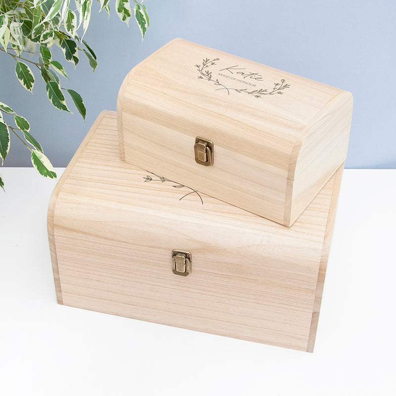 Personalised Wedding Party Keepsake Chest