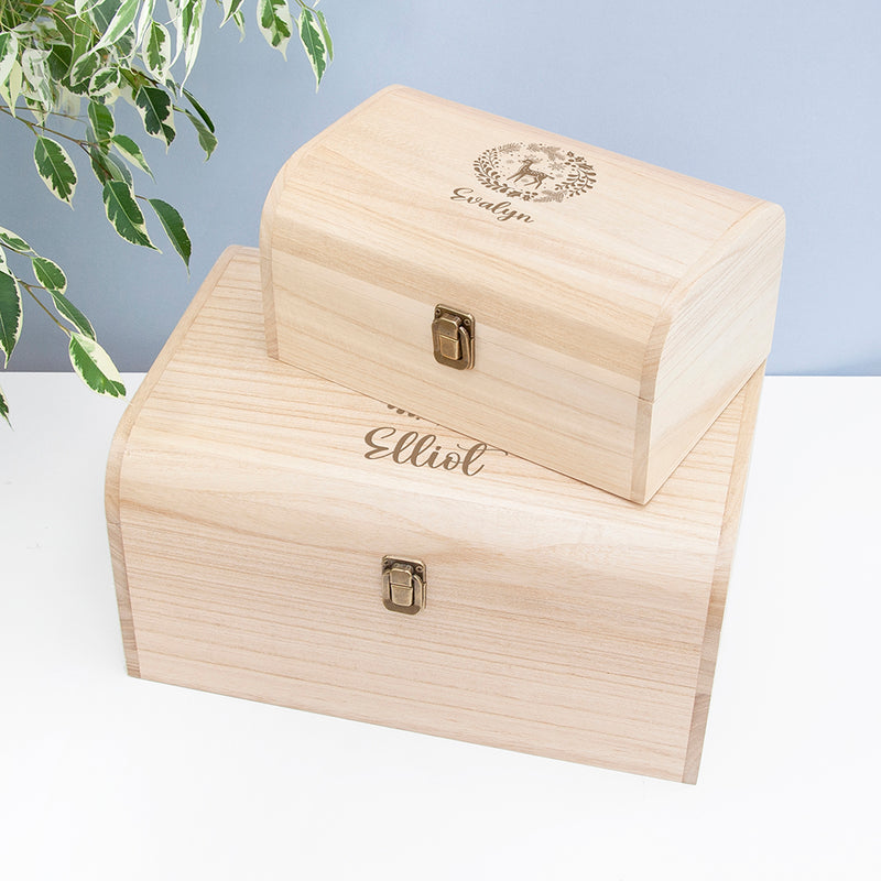 Personalised Christmas Woodland Keepsake Chest