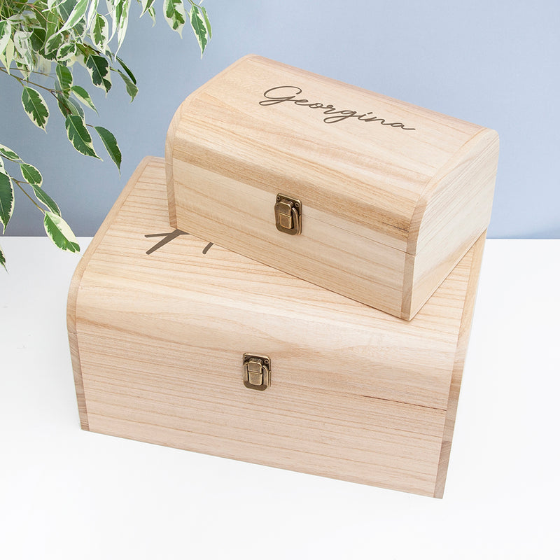 Personalised Engraved Name Keepsake Chest