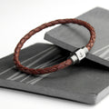 Personalised Men's Anchor Woven Leather Bracelet