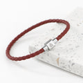Personalised Men's Celtic Trinity Woven Leather Bracelet