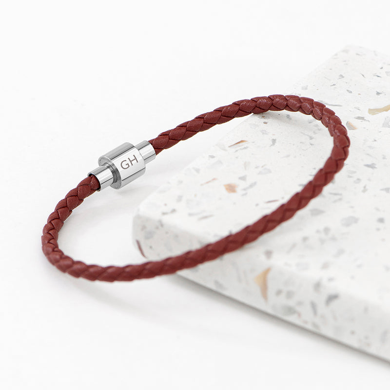 Personalised Men's Celtic Trinity Woven Leather Bracelet
