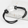 Personalised Men's Roman Numerals Statement Leather Bracelet