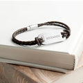 Personalised Men's Roman Numerals Statement Leather Bracelet