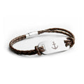 Personalised Men's Anchor Statement Leather Bracelet