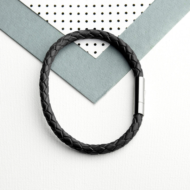 Personalised Men's Celtic Trinity Capsule Leather Bracelet