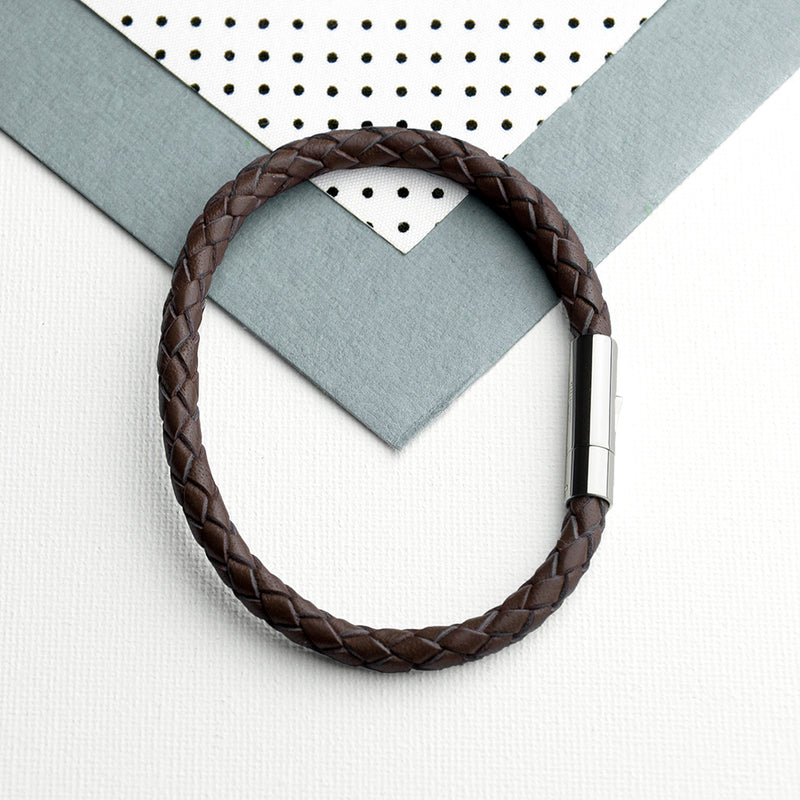 Personalised Men's Celtic Trinity Capsule Leather Bracelet