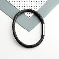 Personalised Men's Infinity Capsule Leather Bracelet