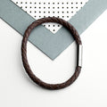 Personalised Men's Infinity Capsule Leather Bracelet