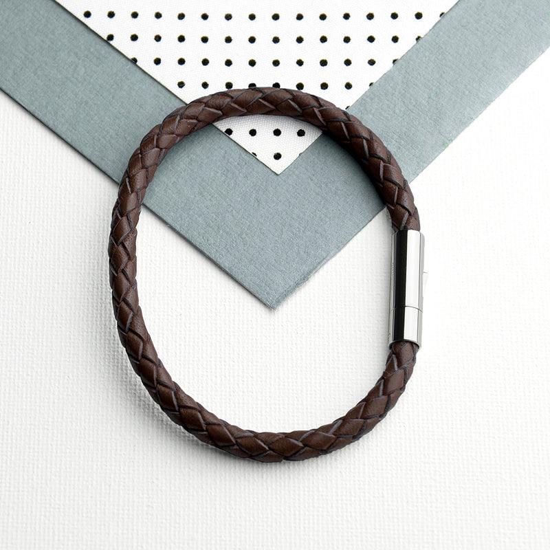 Personalised Men's Infinity Capsule Leather Bracelet