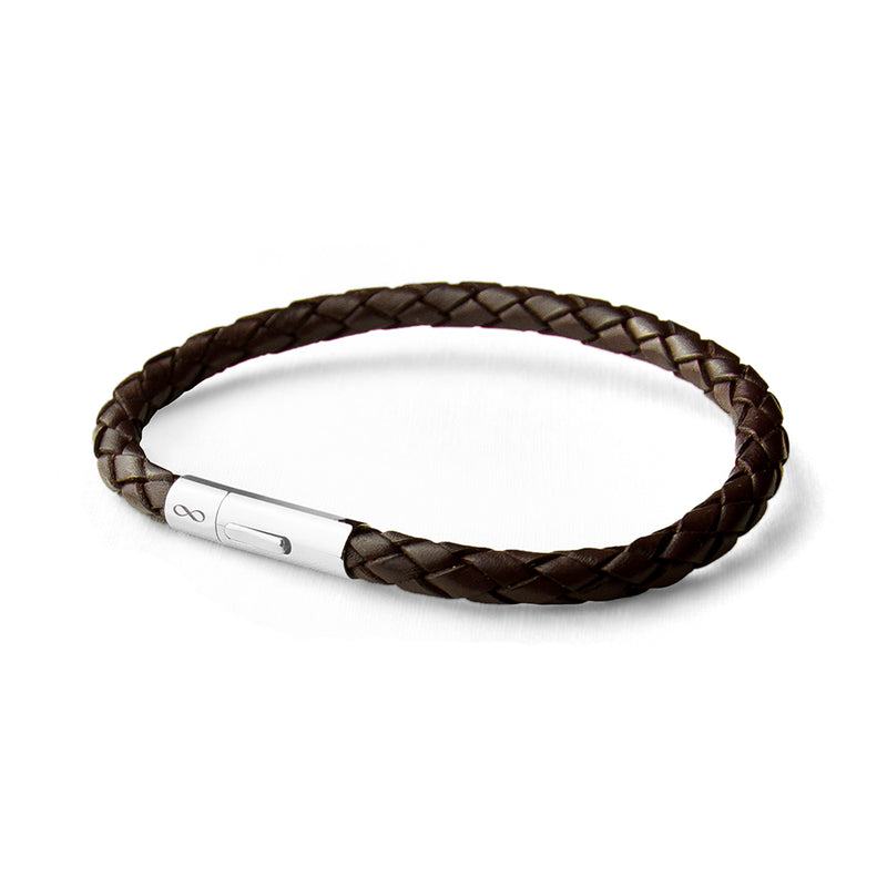 Personalised Men's Infinity Capsule Leather Bracelet