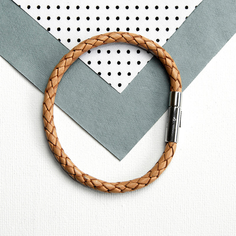 Personalised Men's Infinity Capsule Leather Bracelet