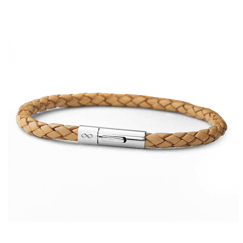 Personalised Men's Infinity Capsule Leather Bracelet