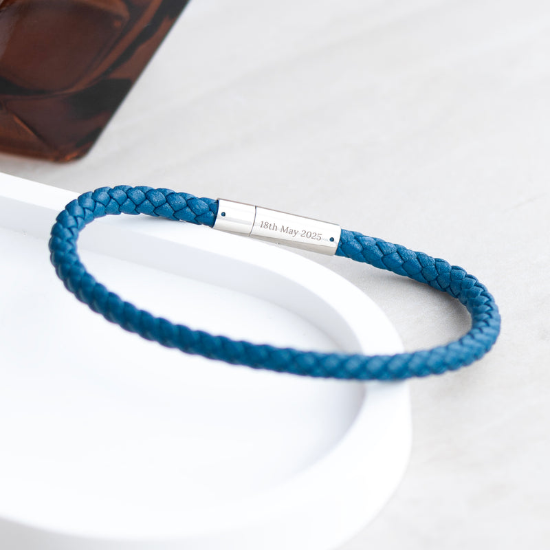 Personalised Men's Infinity Capsule Leather Bracelet
