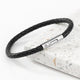 Personalised Men's Travel Compass Capsule Leather Bracelet