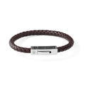 Personalised Men's Leather Travel Compass Bracelet With Tube Clasp