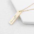 Personalised Birth Flower Bar Necklace
