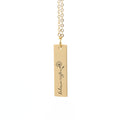Personalised Birth Flower Bar Necklace