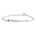 Personalised Silver Birth Flower Swarovski Crystal Bracelet