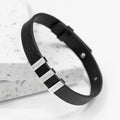 Personalised Men's Soho Tag Black Leather Bracelet