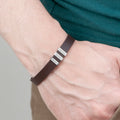 Personalised Men's Soho Tag Brown Leather Bracelet