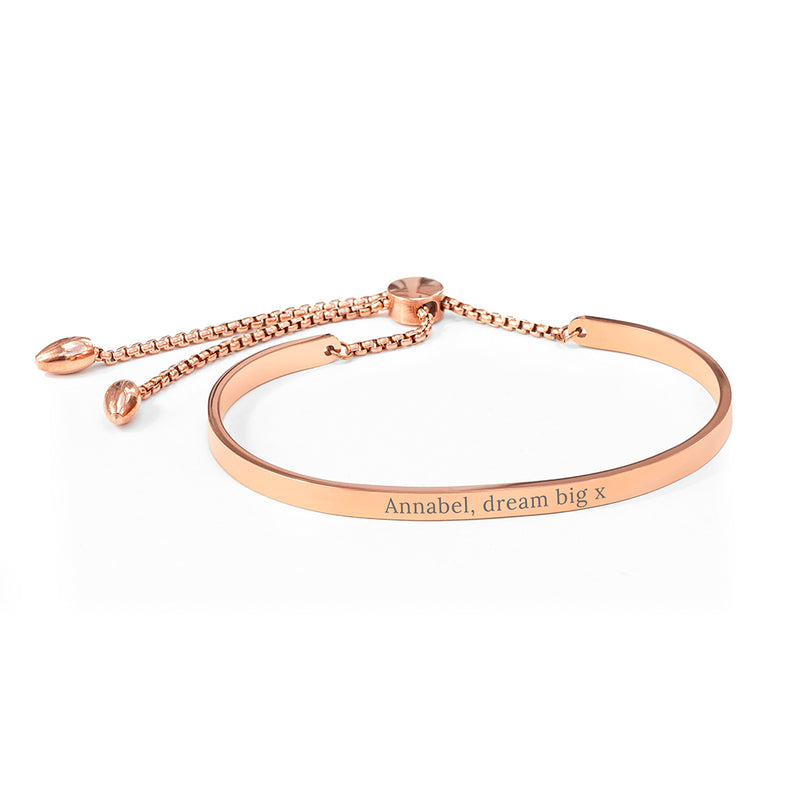 Personalised Rose Gold Affirmation Bangle Bracelet