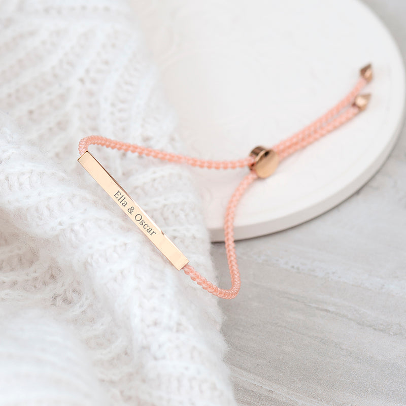 Personalised Rose Gold Identity Rope Bracelet