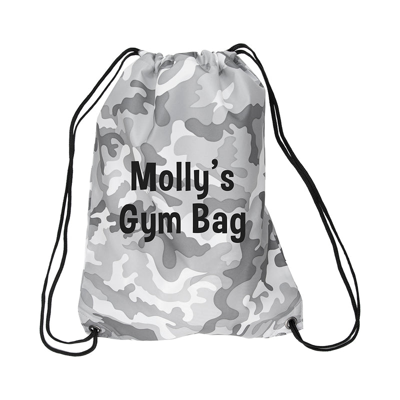Personalised Kids Camo Drawstring Bag