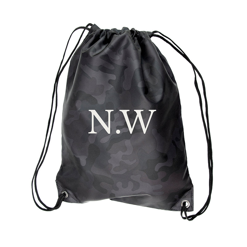 Personalised Camo Drawstring Bag