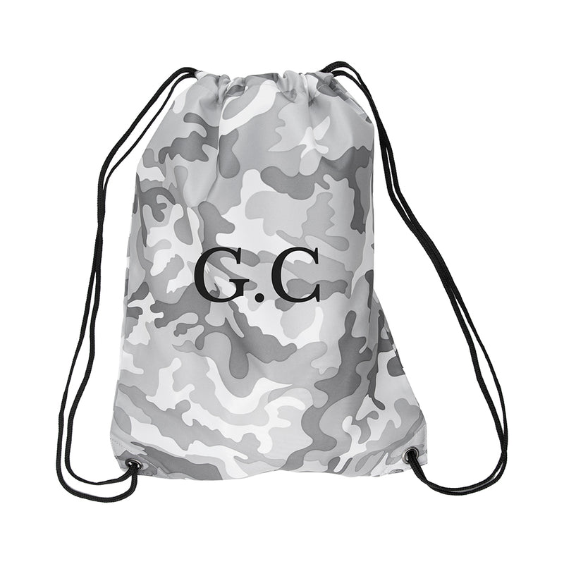 Personalised Camo Drawstring Bag