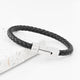 Personalised Men's Black Leather Bracelet with Tube Clasp