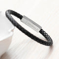 Personalised Men's Leather Infinity Bracelet With Tube Clasp