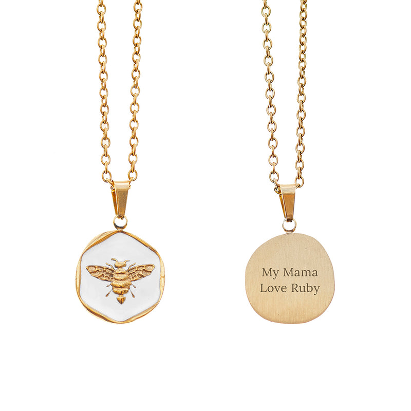 Personalised Honey Bee Pendant and Necklace