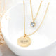 Personalised Layered Crystal Heart and Disc Necklace