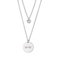 Personalised Layered Crystal Heart and Disc Necklace