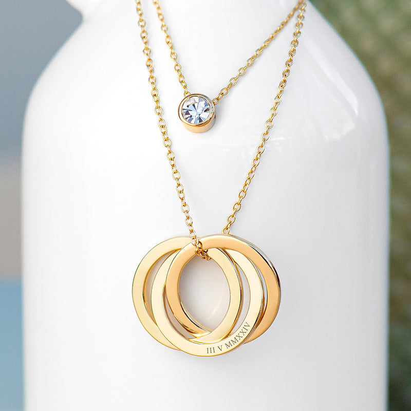 Personalised Russian Ring Layered Necklace