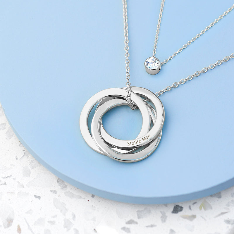 Personalised Russian Ring Layered Necklace